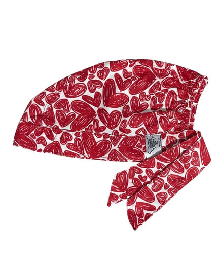 Gorro Medico Quirúrgico - Corazones - Blanco