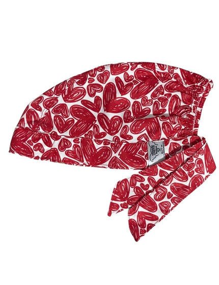 Gorro Medico Quirúrgico - Corazones - Blanco