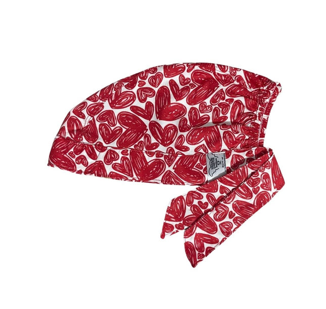 Gorro Medico Quirúrgico - Corazones - Blanco