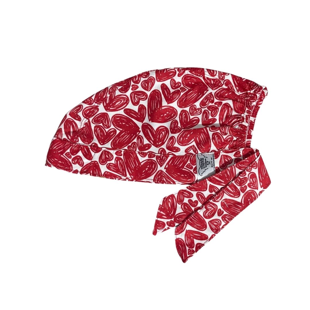 Gorro Medico Quirúrgico - Corazones - Blanco