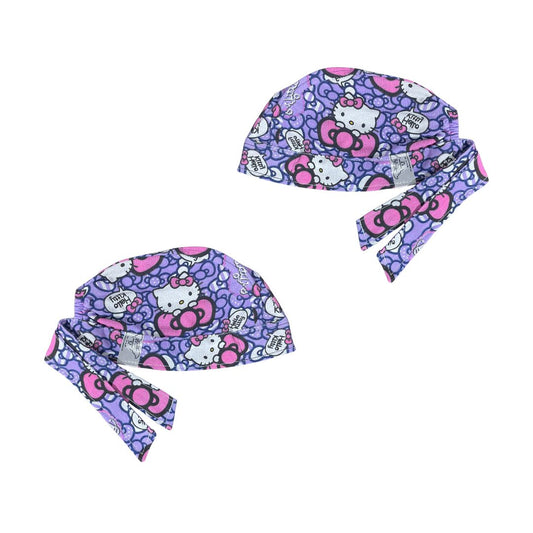 Gorro Medico Quirúrgico - Hello Kitty - Moños Rosas - Lila