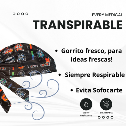 Gorro Medico Quirúrgico Enf Peppa Pig Listones - Antisudor Rosa Unitalla