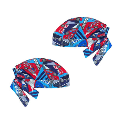 Gorro Quirúrgico - Cars - Nascar- Cordones - Antisudor - Celeste