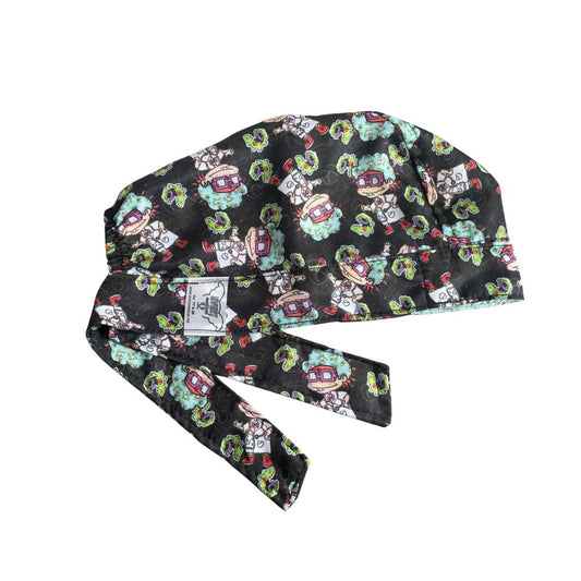 Gorro Quirúrgico Medico - Rugrats - Reptar - Antifluido - Negro