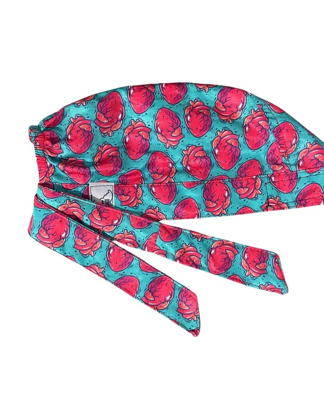 Gorro Quirúrgico - Corazón - Anatomía Y Flores - Verde Claro