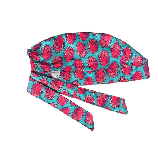 Gorro Quirúrgico - Corazón - Anatomía Y Flores - Verde Claro