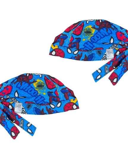 Gorro Quirúrgico - Estampado  - ARAÑA - Antisudor - Celeste
