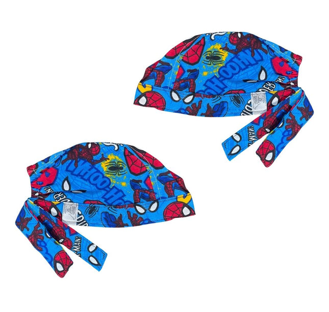 Gorro Quirúrgico - Estampado  - ARAÑA - Antisudor - Celeste