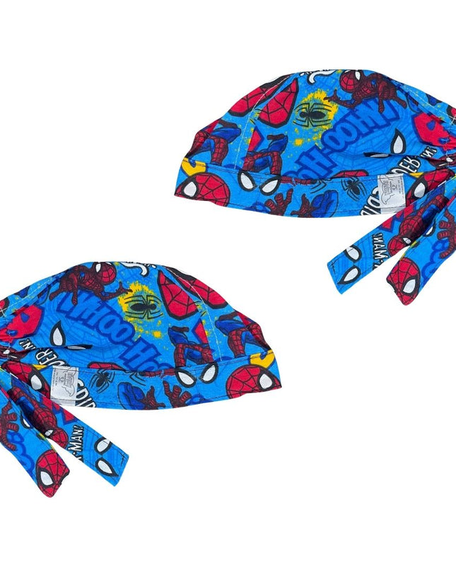 Gorro Quirúrgico - Estampado  - ARAÑA - Antisudor - Celeste
