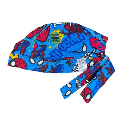 Gorro Quirúrgico - Estampado  - Spiderman - Antisudor - Celeste