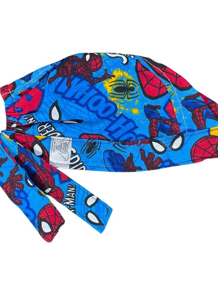 Gorro Quirúrgico - Estampado  - ARAÑA - Antisudor - Celeste