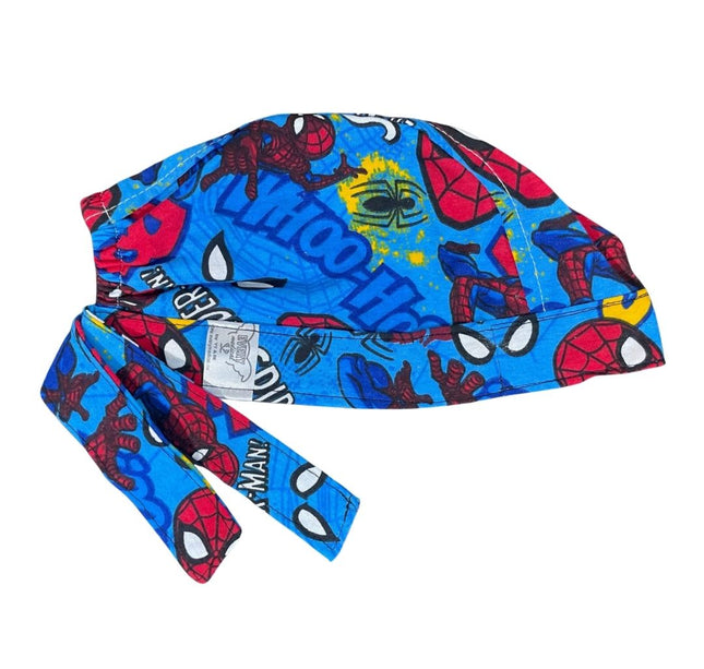 Gorro Quirúrgico - Estampado  - ARAÑA - Antisudor - Celeste