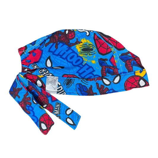 Gorro Quirúrgico - Estampado  - Spiderman - Antisudor - Celeste