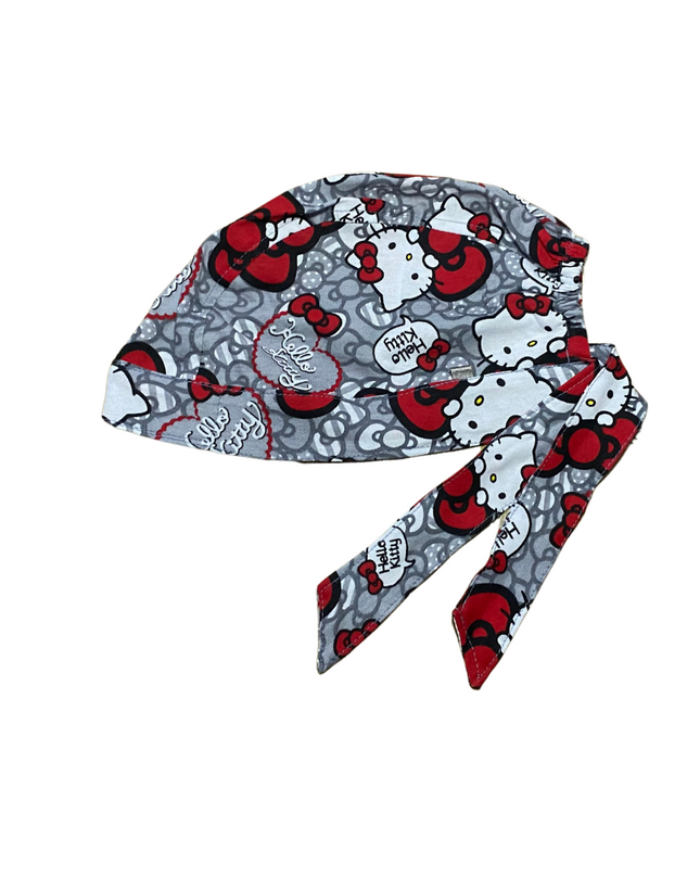 Gorro Quirúrgico Hello Kitty Gris- Cordones - Antisudor - Every Medical -  Dr. Gorrito
