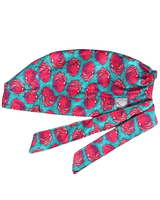 Gorro Quirúrgico - Corazón - Anatomía Y Flores - Verde Claro