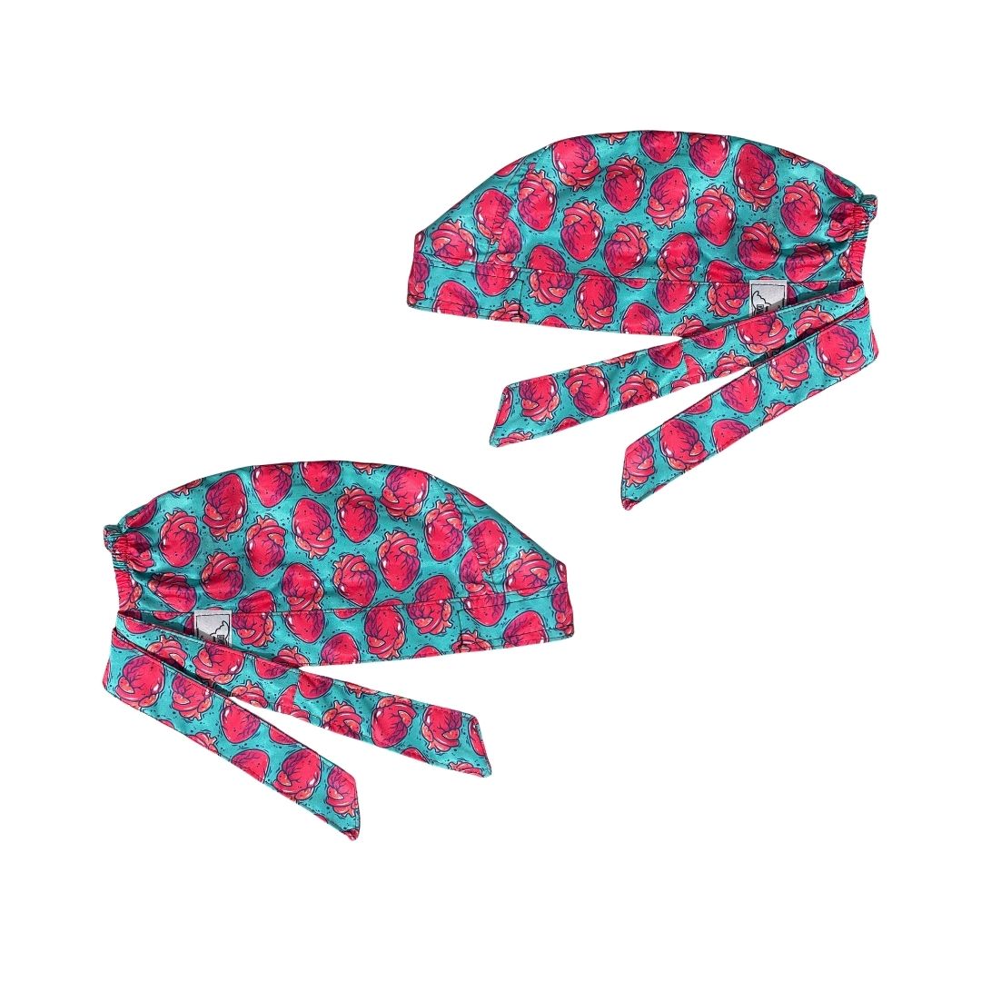 Gorro Quirúrgico - Corazón - Anatomía Y Flores - Verde Claro