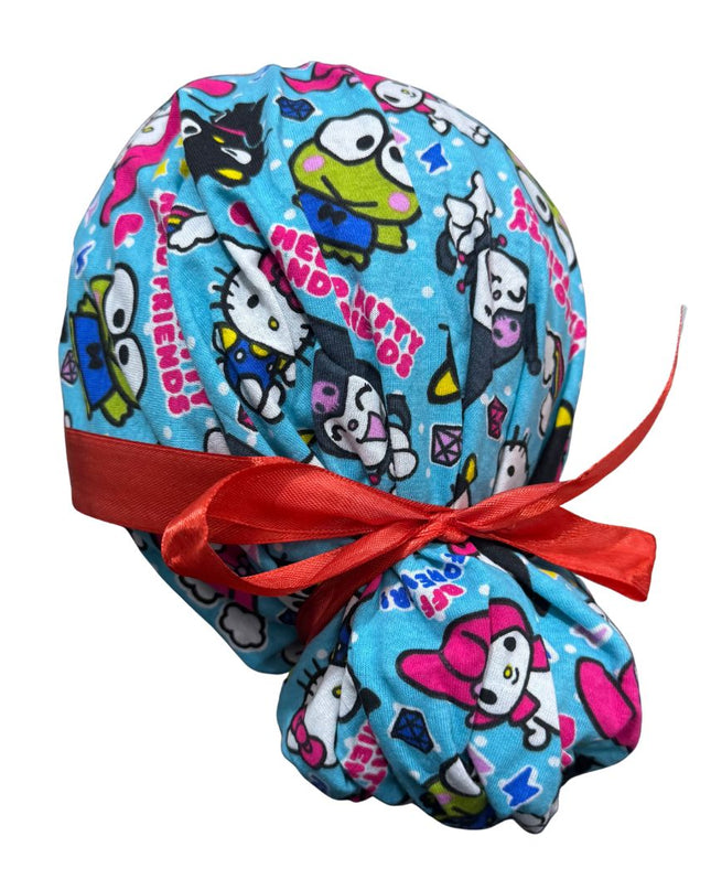 Gorro Quirúrgico ANIMALITOS  Listones - Antisudor CELESTE