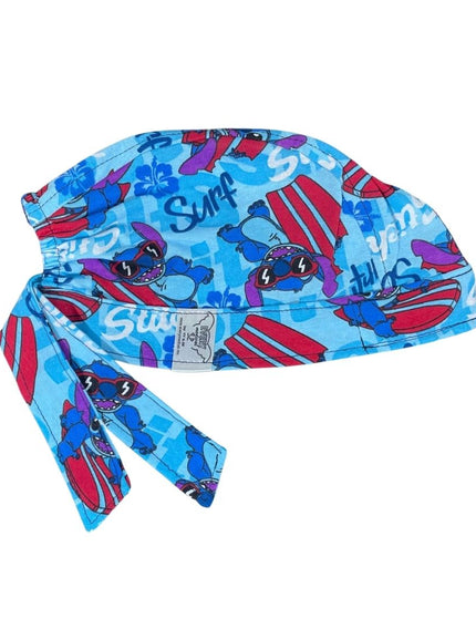 Gorro Quirúrgico - Estampado Stitch - Antisudor - Azul
