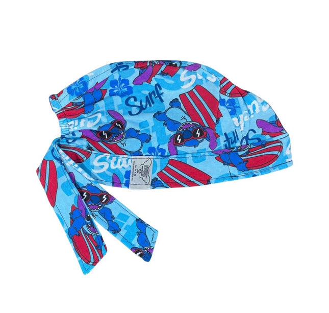 Gorro Quirúrgico - Estampado Stitch - Antisudor - Azul