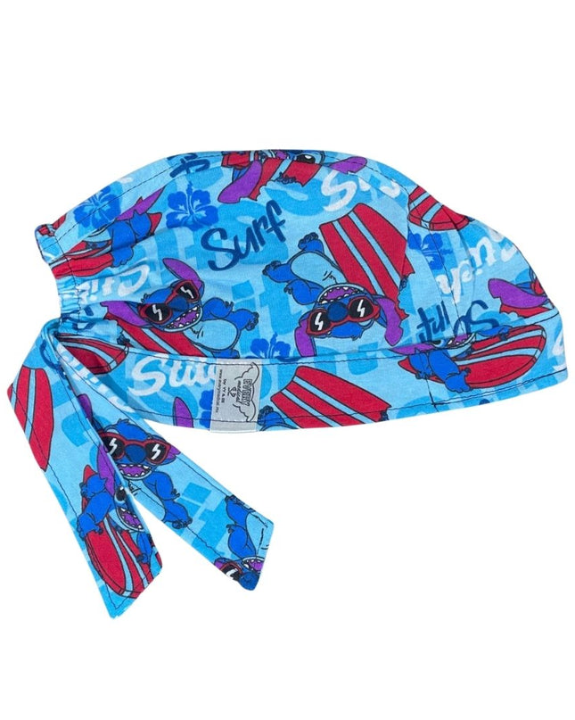 Gorro Quirúrgico - Estampado Stitch - Antisudor - Azul