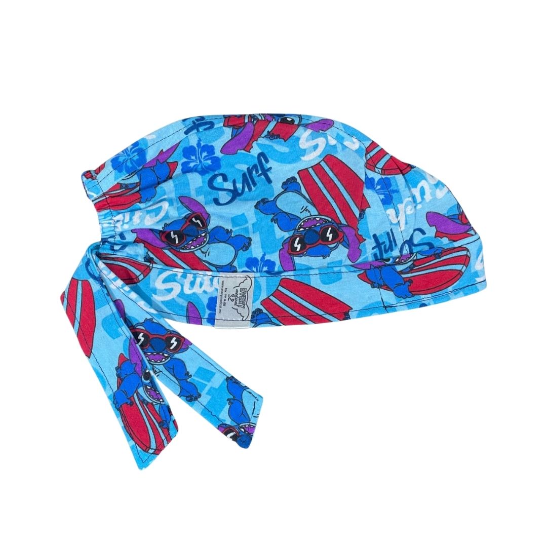 Gorro Quirúrgico - Estampado Stitch - Antisudor - Azul