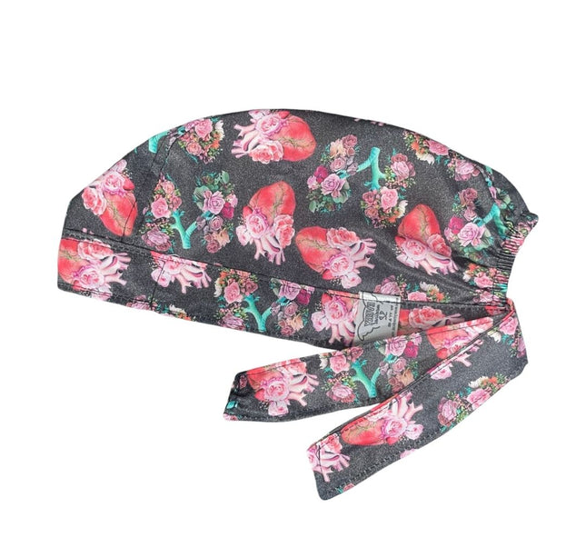Gorro Medico Quirúrgico - Corazón - Electrocardiograma - Negro 3