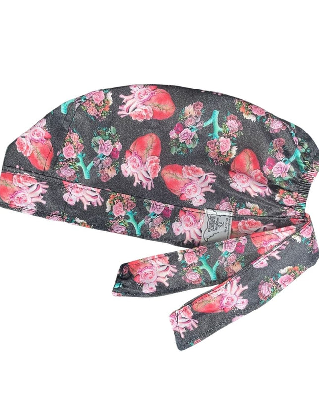 Gorro Medico Quirúrgico - Corazón - Electrocardiograma - Negro 3