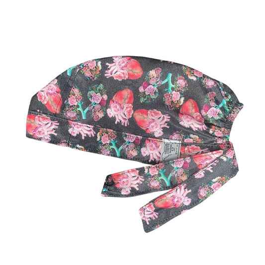 Gorro Medico Quirúrgico - Corazón - Electrocardiograma - Negro 3