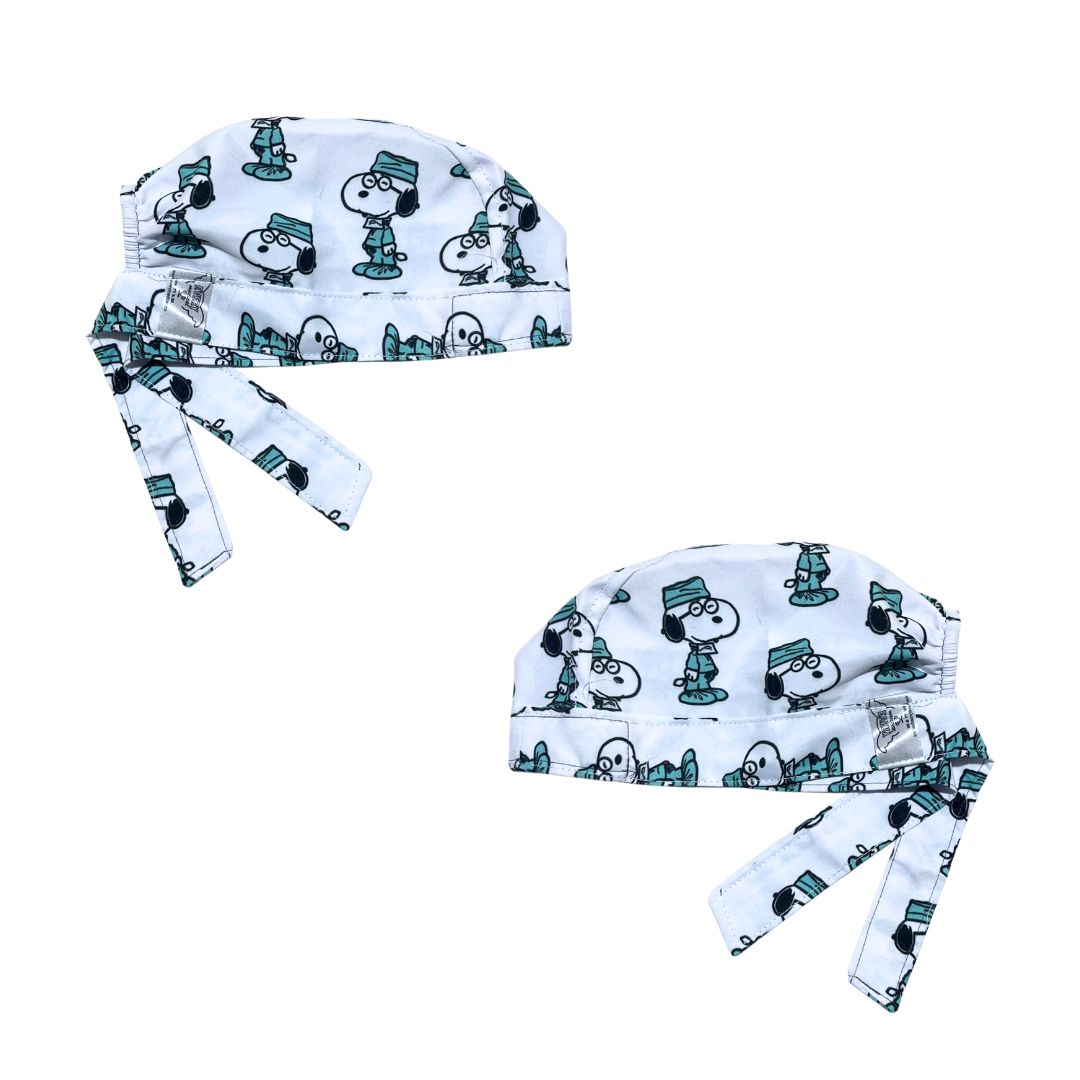 Gorro Quirúrgico Estampado Snoopy - Blanco