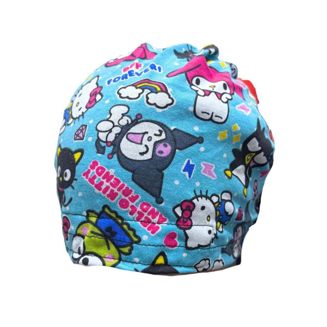 Gorro Quirúrgico ANIMALITOS  Listones - Antisudor CELESTE