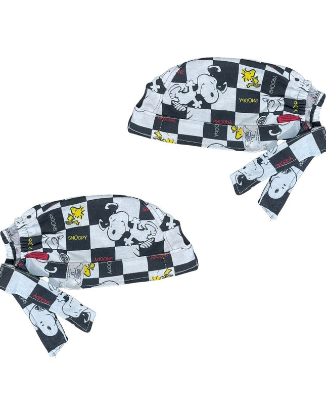 Gorro Quirúrgico - Snoopy Gris - Antisudor - Negro