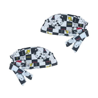 Gorro Quirúrgico - Snoopy Gris - Antisudor - Negro