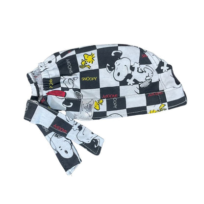 Gorro Quirúrgico - Snoopy Gris - Antisudor - Negro
