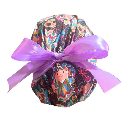 Gorro Medico Quirúrgico Muñeca Mexicana Lele - Listones NEGRO