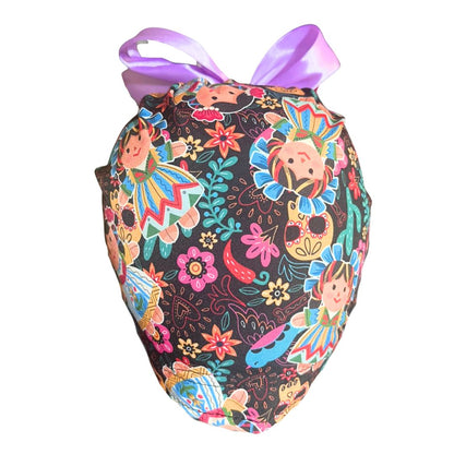 Gorro Medico Quirúrgico Muñeca Mexicana Lele - Listones NEGRO