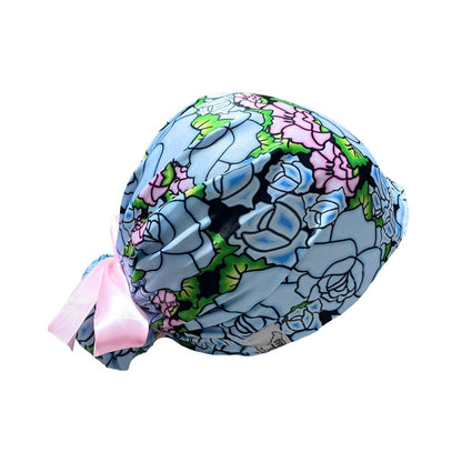 Gorro Quirúrgico - Tipo Bordado Mexicano - Celeste - Listón