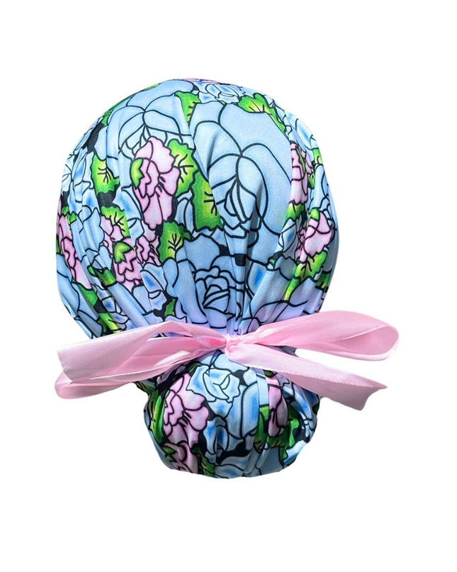 Gorro Quirúrgico - Tipo Bordado Mexicano - Celeste - Listón2