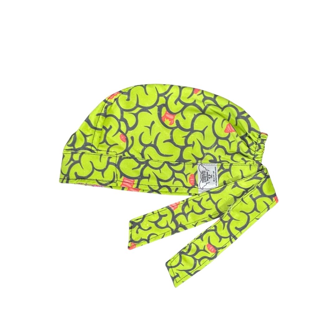Gorro Medico Quirúrgico - Estampado - Cerebro Zombie  - Verde