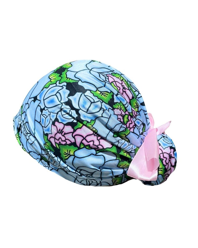 Gorro Quirúrgico - Tipo Bordado Mexicano - Celeste - Listón2