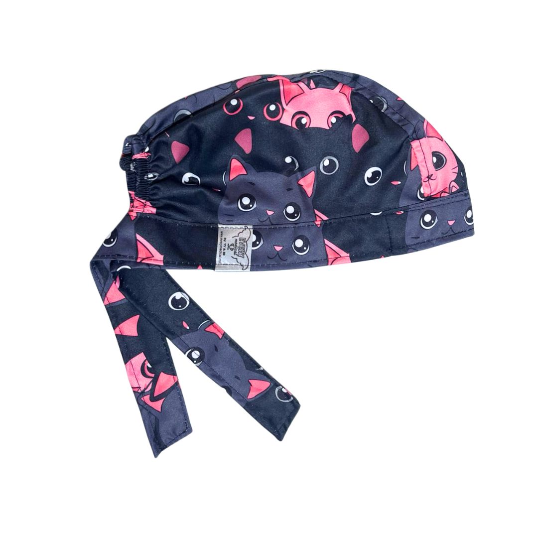 Gorro Quirúrgico Gatitos - Negro