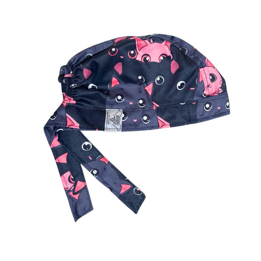 Gorro Quirúrgico Gatitos - Negro