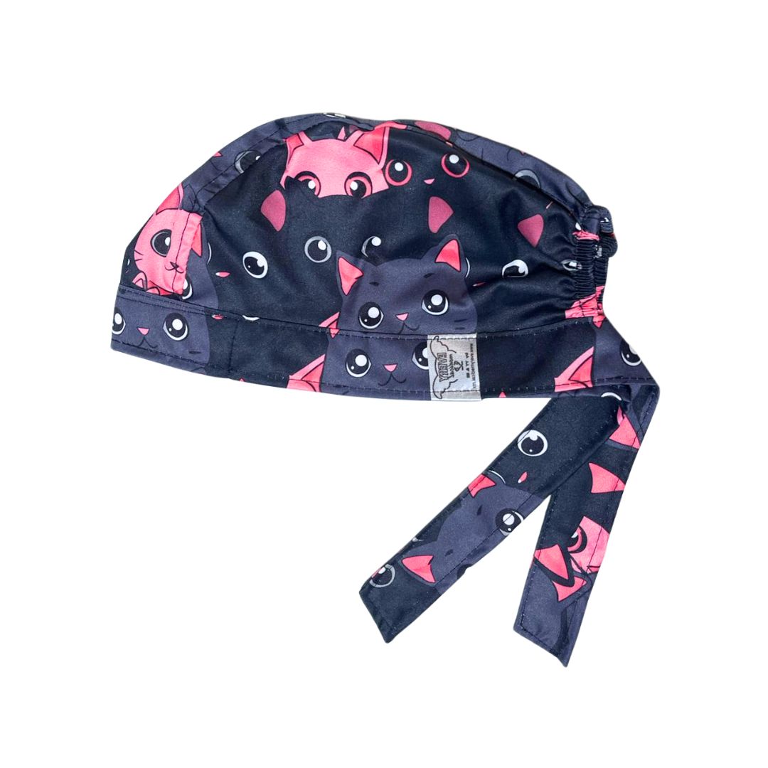 Gorro Quirúrgico Gatitos - Negro