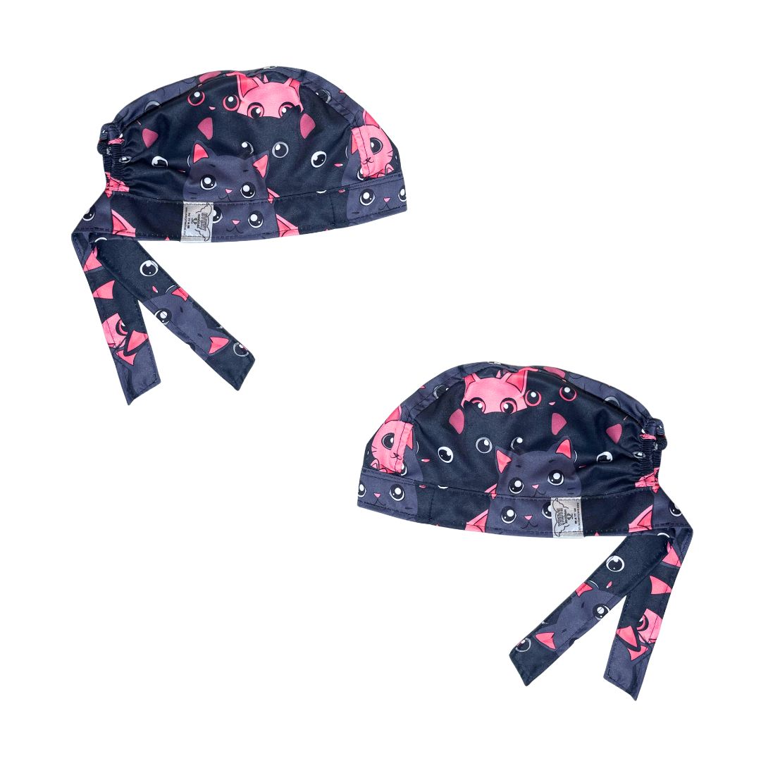 Gorro Quirúrgico Gatitos - Negro