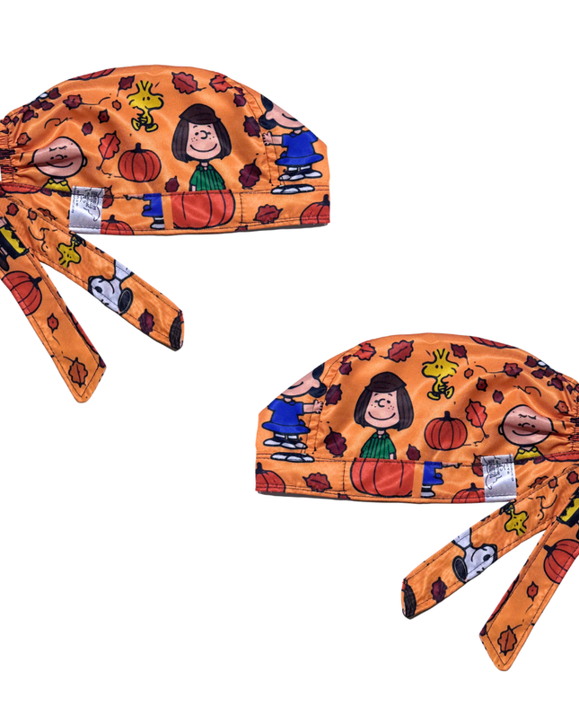 Gorro Medico Quirúrgico PERRITO CALABAZA Dia De Muertos Halloween Naranja