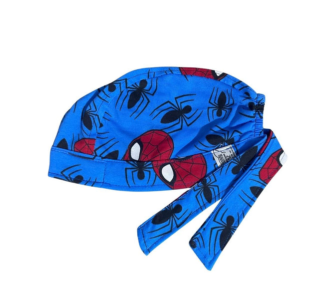 Gorro Medico Quirúrgico - Estampado - Spiderman - Azul Acero