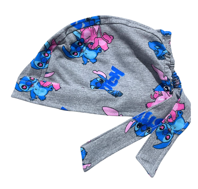 Gorro Medico Quirúrgico -estampado Stitch Gris- Antisudor2