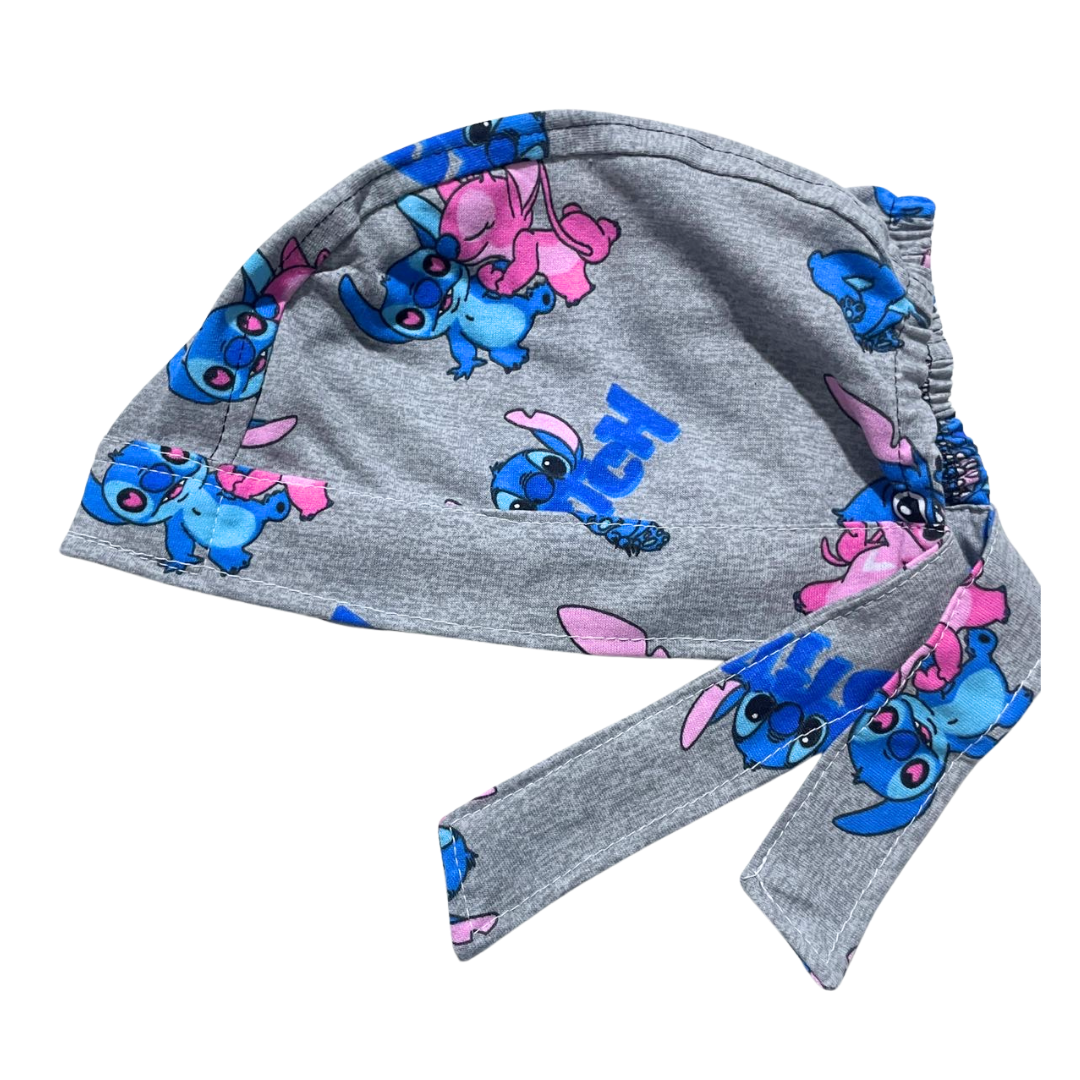 Gorro Medico Quirúrgico -estampado Stitch Gris- Antisudor2