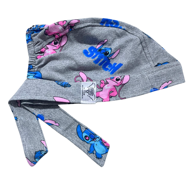 Gorro Medico Quirúrgico -estampado Stitch Gris- Antisudor2