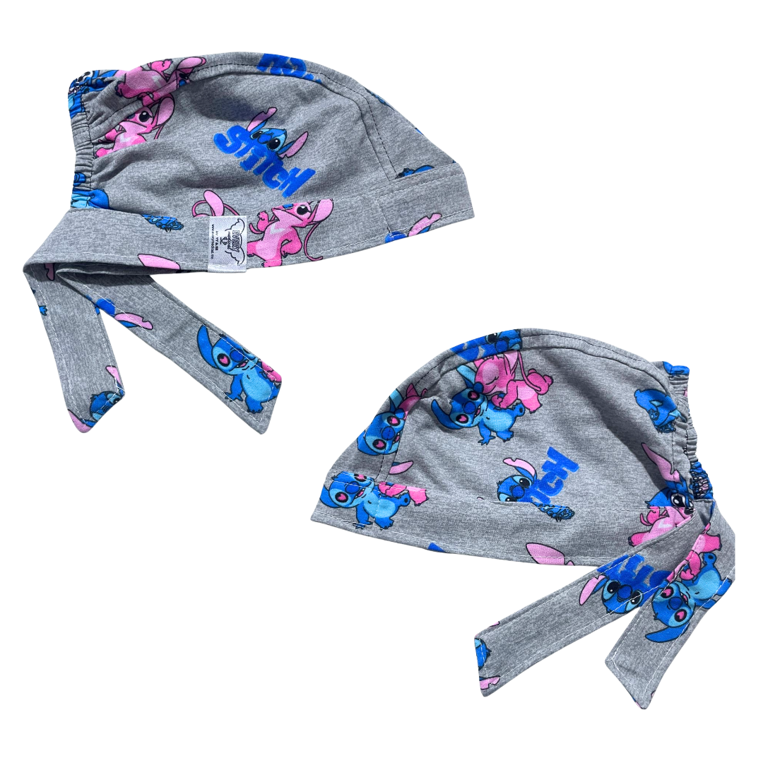 Gorro Medico Quirúrgico -estampado Stitch Gris- Antisudor2