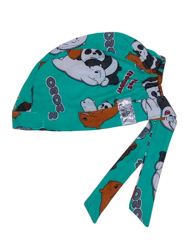 Gorro Medico quirúrgico Osos Polar, Panda, Pardo Verde